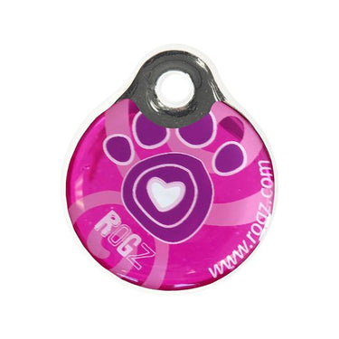 Rogz Pink Paw ID Tag - PINK PAW L